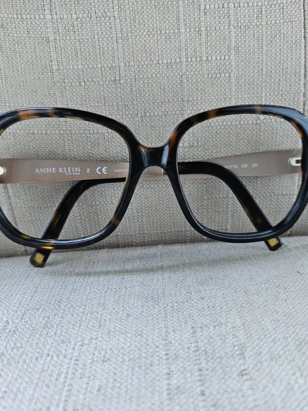 Anne Klein New York Women Eyeglasses Frame Big Face Brown Tortoise Glasses